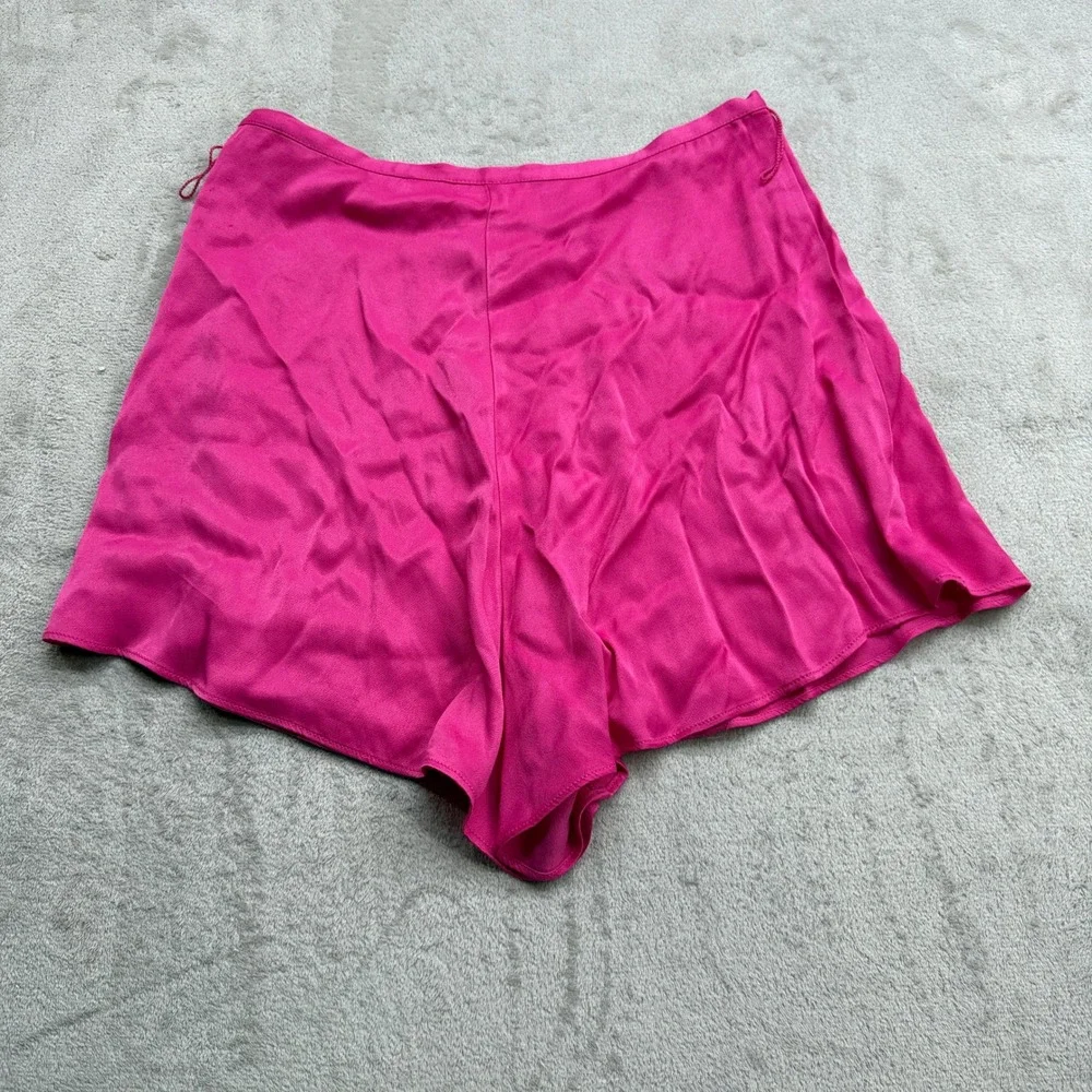 Maeve Anthropologie Shorts Womens 10 Pink Flared Viscose Button Side Barbiecore